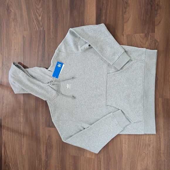 NWT Adidas Originals Adicolor Essentials FleecebHoodie Gray/White IA6418 Women's - Picture 1 of 10